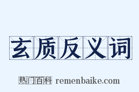 玄质反义词是什么意思的图片